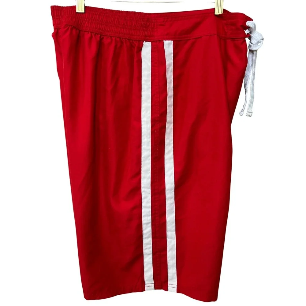 NFL Team Apparel San Francisco 49ers Board Shorts Mens XXL Red White Stripd Logo